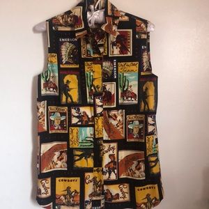 Roper Multicolor Western Print Button Down Shirt